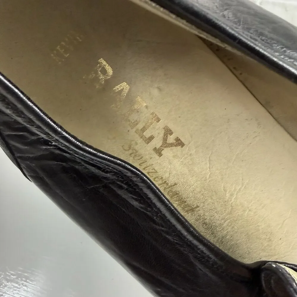 Bally Vintage Men’s Size 13 D Black Leather Tassels Loafers Shoes